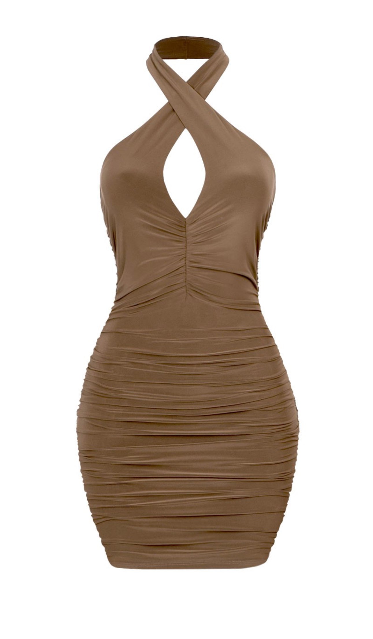 Alaia Halter Ruched Mini Dress