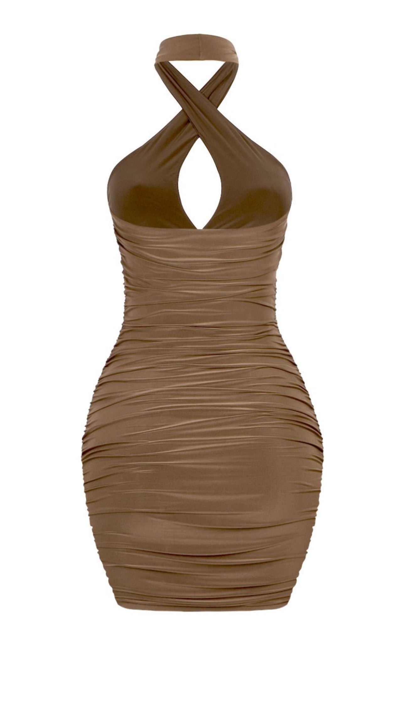 Alaia Halter Ruched Mini Dress