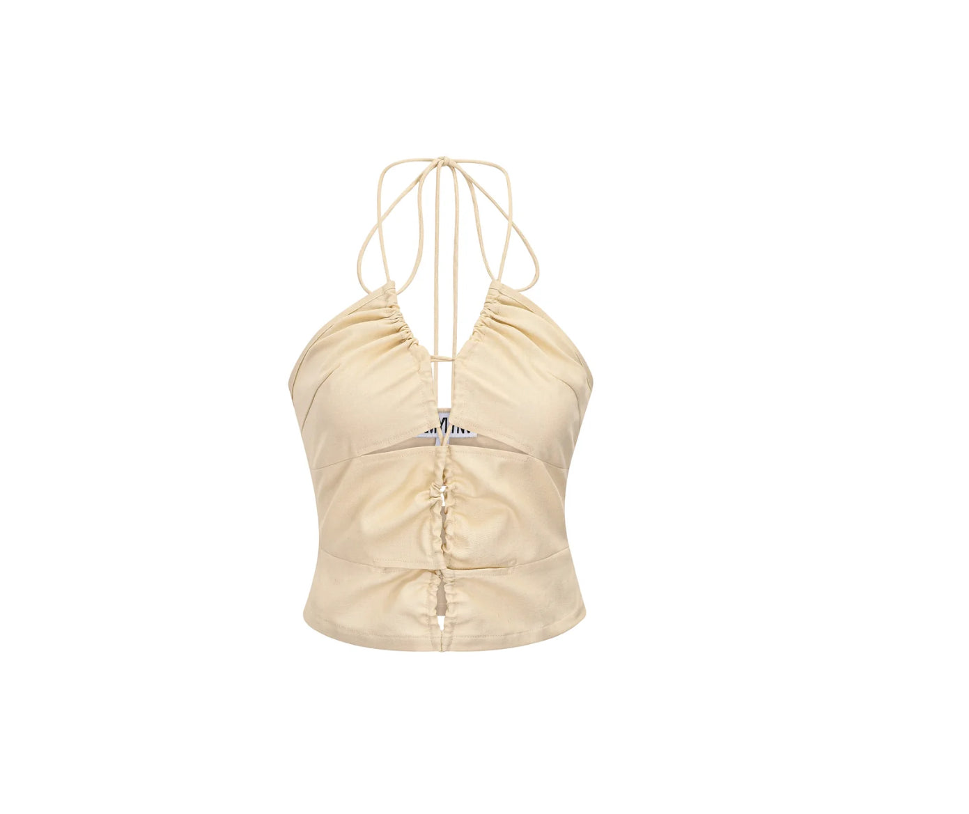 Danita Cream Halter Neck Top